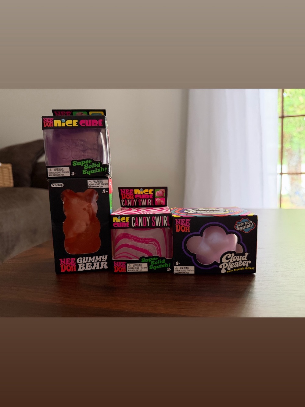 NeeDoh Bundle - Pink & Purple Cloud Pleaser, Candy Swirl & Gummy Bear